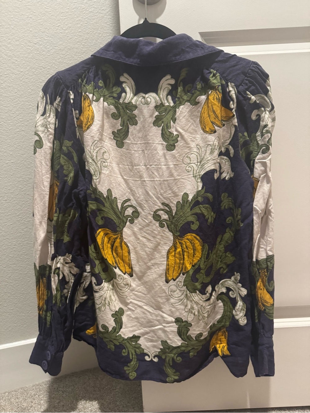 FARM Rio Navy, White & Yellow Floral-Print Button-Front Shirt - Picture 3 of 4